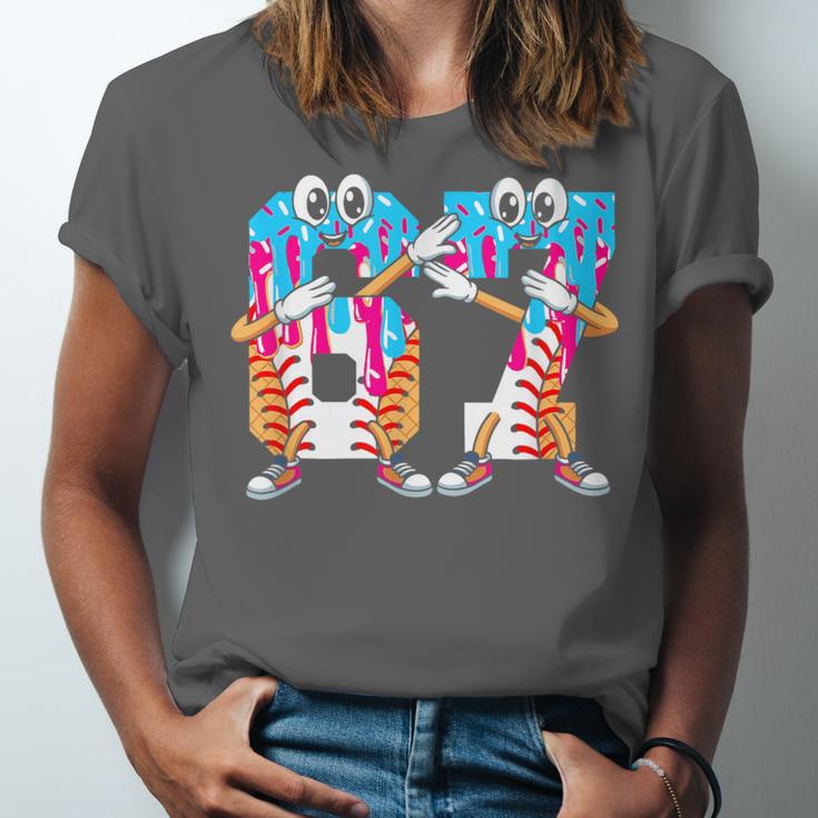 Dabbing Baseball Ice Cream Drip Number 67 Birthday Party Unisex Jersey T-Shirt Dabbing Baseball Ice Cream Drip Number 67 Birthday Party Unisex Jersey T-Shirt