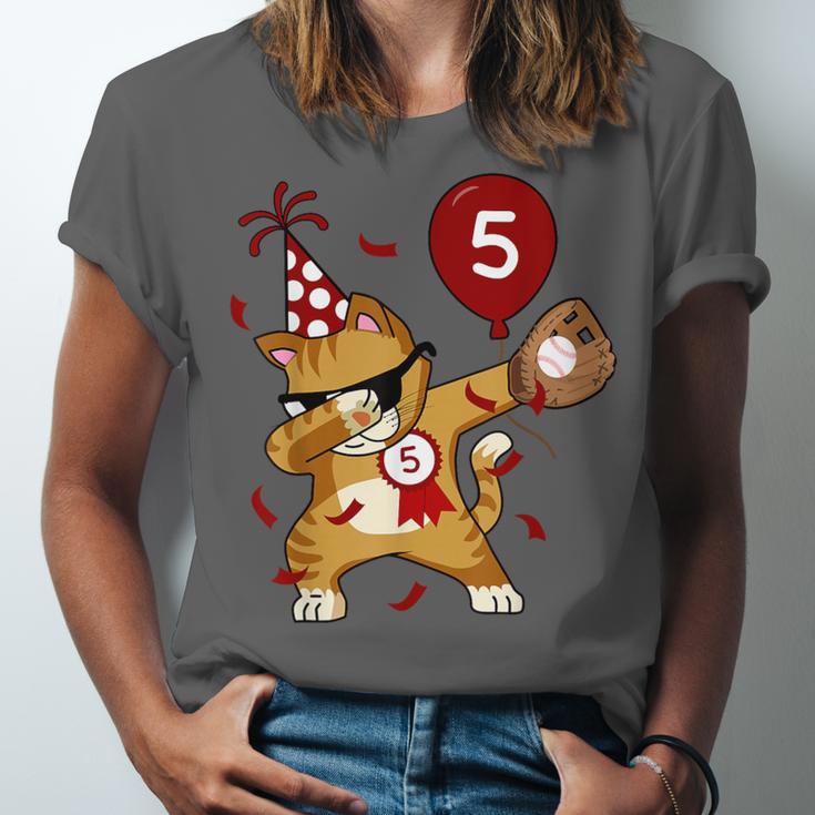 Dabbing Cool Cat Baseball 5th Birthday Unisex Jersey T-Shirt Dabbing Cool Cat Baseball 5th Birthday Unisex Jersey T-Shirt