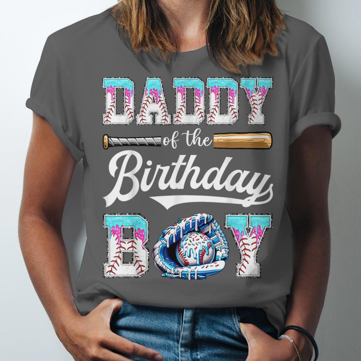 Daddy Of The Birthday Boy Baseball Ice Cream Drip Matching Unisex Jersey T-Shirt