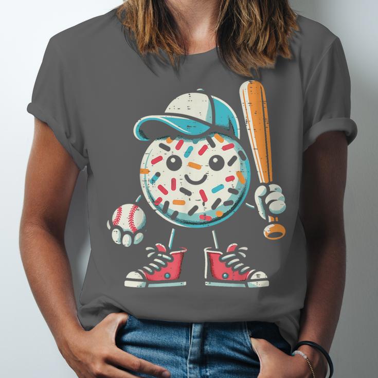 Donut Baseball Hat Ball Bat Cute Sport Toddler Boys Kids Men Unisex Jersey T-Shirt
