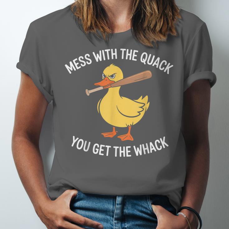 Duck And Baseball Bat Mess With The Quack You Get Whack Unisex Jersey T-Shirt