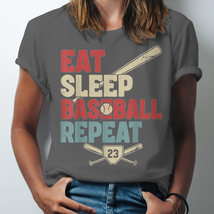 Eat Sleep Baseball Repeat Bat Ball Player Fan Unisex Jersey T-Shirt