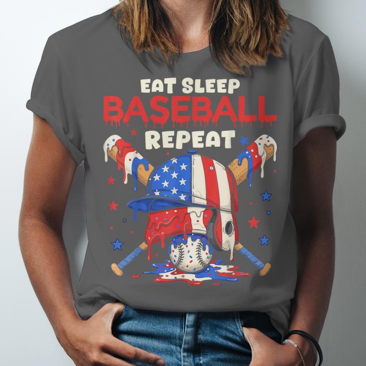 Eat Sleep Baseball Repeat Ice Cream Drip Crossed Bats Unisex Jersey T-Shirt Eat Sleep Baseball Repeat Ice Cream Drip Crossed Bats Unisex Jersey T-Shirt