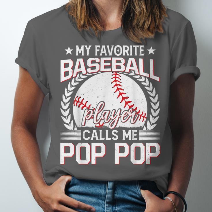 My Favorite Baseball Player Calls Me Pop Pop Unisex Jersey T-Shirt