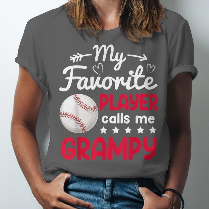 My Favorite Player Calls Me Grampy Baseball Grampy Unisex Jersey T-Shirt