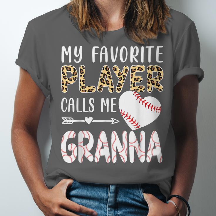 My Favorite Player Calls Me Granna Baseball Leopard Unisex Jersey T-Shirt