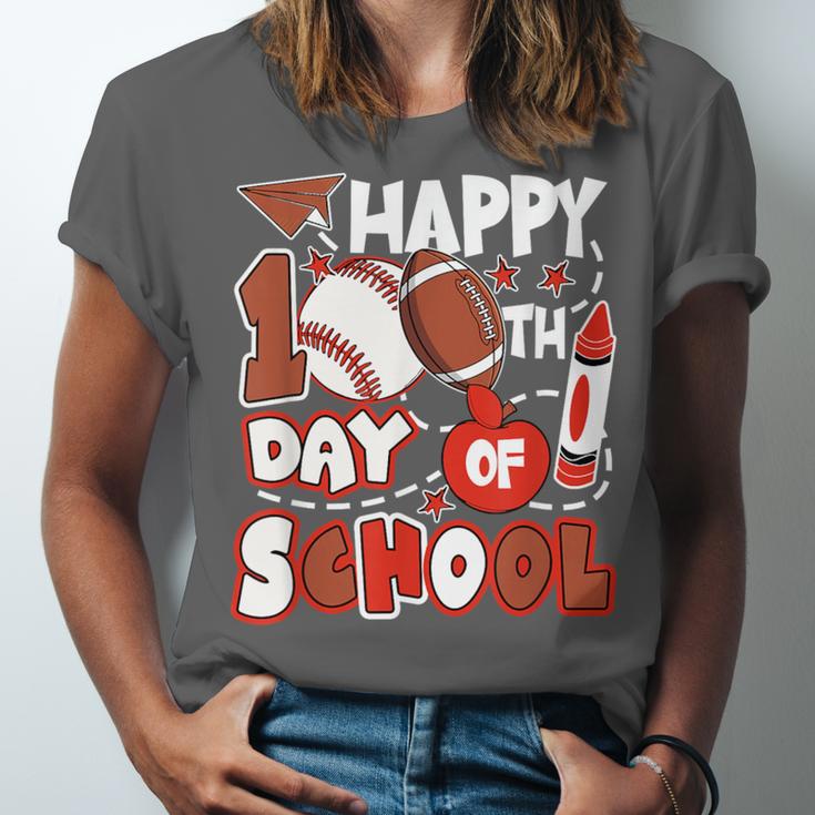 Happy 100 Days Of School Baseball Football PE Teacher Unisex Jersey T-Shirt Happy 100 Days Of School Baseball Football PE Teacher Unisex Jersey T-Shirt