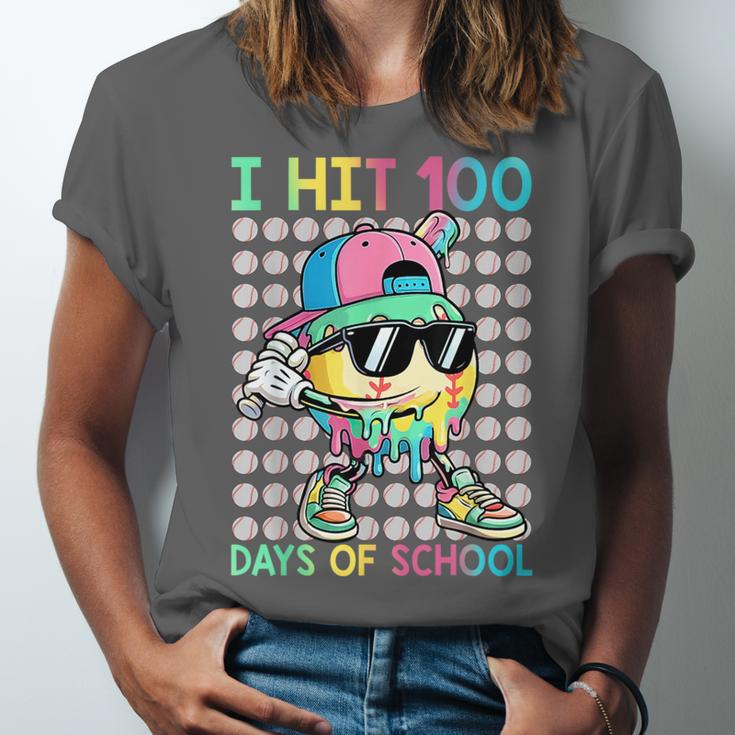 I Hit 100 Days Of School Baseball Drip 100th Day Of School Unisex Jersey T-Shirt I Hit 100 Days Of School Baseball Drip 100th Day Of School Unisex Jersey T-Shirt