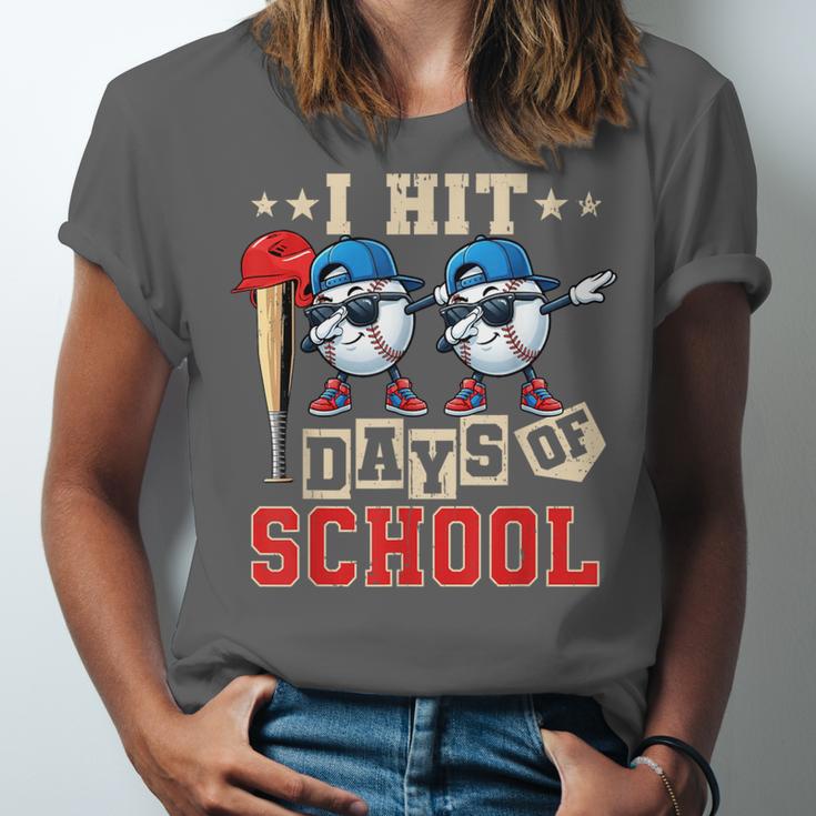I Hit 100 Days Of School Baseball Kids Boy Teacher 100th Day Unisex Jersey T-Shirt