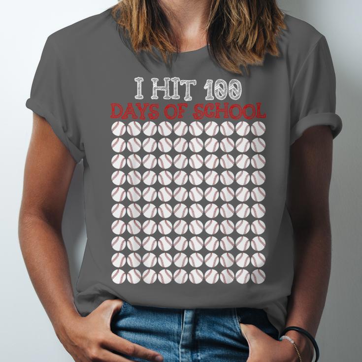 I Hit 100 Days Of School Baseball Lover Teacher Student Unisex Jersey T-Shirt