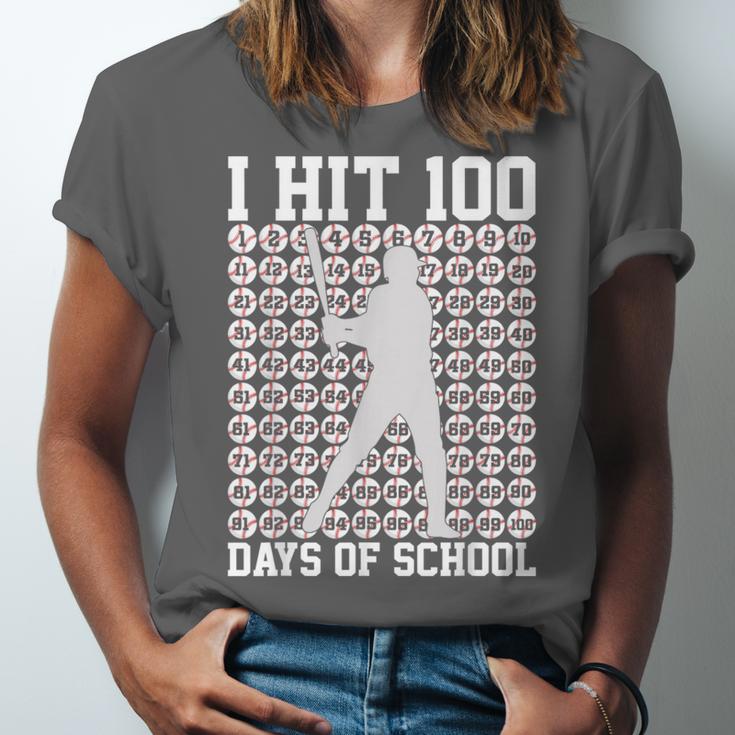 I Hit 100 Days Of School Boys Kids 100th Day Balls Baseball Unisex Jersey T-Shirt I Hit 100 Days Of School Boys Kids 100th Day Balls Baseball Unisex Jersey T-Shirt