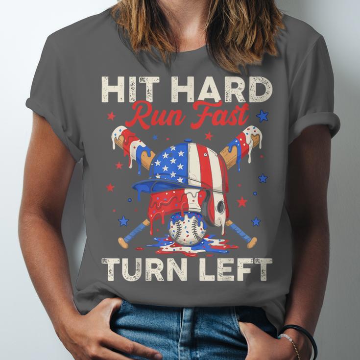 Hit Hard Run Fast Turn Left Baseball Cream Drip Crossed Bats Unisex Jersey T-Shirt Hit Hard Run Fast Turn Left Baseball Cream Drip Crossed Bats Unisex Jersey T-Shirt