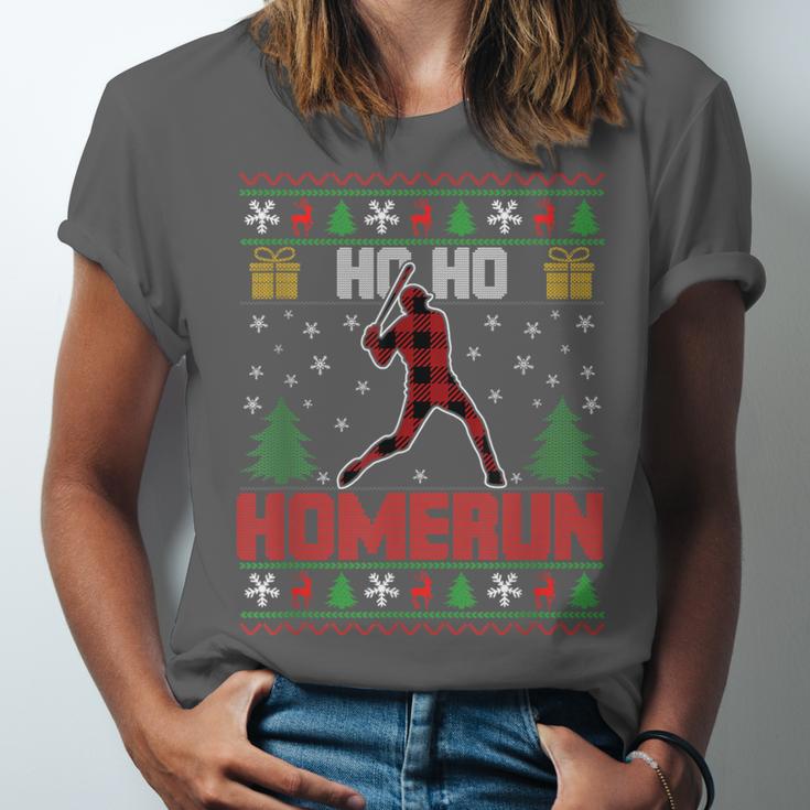 Ho Ho Homerun Xmas Sports Player Baseball Ugly Christmas Unisex Jersey T-Shirt Ho Ho Homerun Xmas Sports Player Baseball Ugly Christmas Unisex Jersey T-Shirt