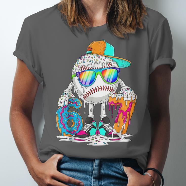 HUGvyn 6 7 Baseball Number Kid Drip Ice Cream Six Seven Meme Unisex Jersey T-Shirt HUGvyn 6 7 Baseball Number Kid Drip Ice Cream Six Seven Meme Unisex Jersey T-Shirt