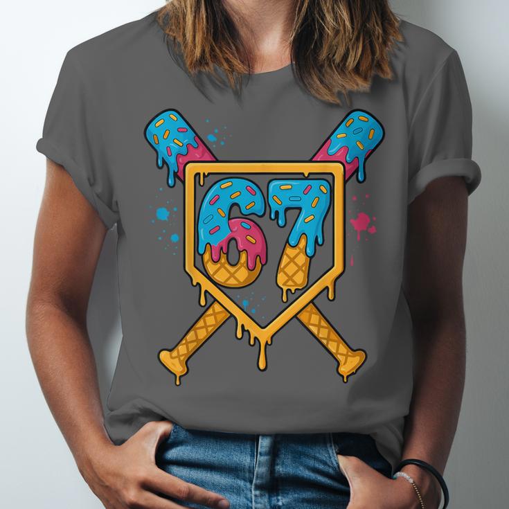 HUGvyn 67 Baseball Ice Cream Drip Six Seven Genz Alpha Slang Unisex Jersey T-Shirt HUGvyn 67 Baseball Ice Cream Drip Six Seven Genz Alpha Slang Unisex Jersey T-Shirt