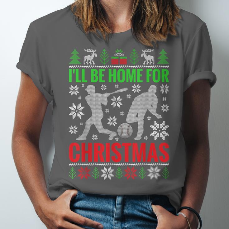 I'Ll Be Home For Christmas Baseball Xmas Unisex Jersey T-Shirt I'Ll Be Home For Christmas Baseball Xmas Unisex Jersey T-Shirt