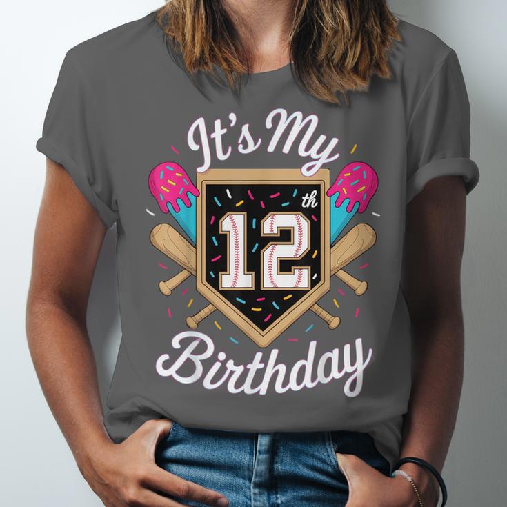 It's My 12th Birthday Baseball Fan Celebration Unisex Jersey T-Shirt