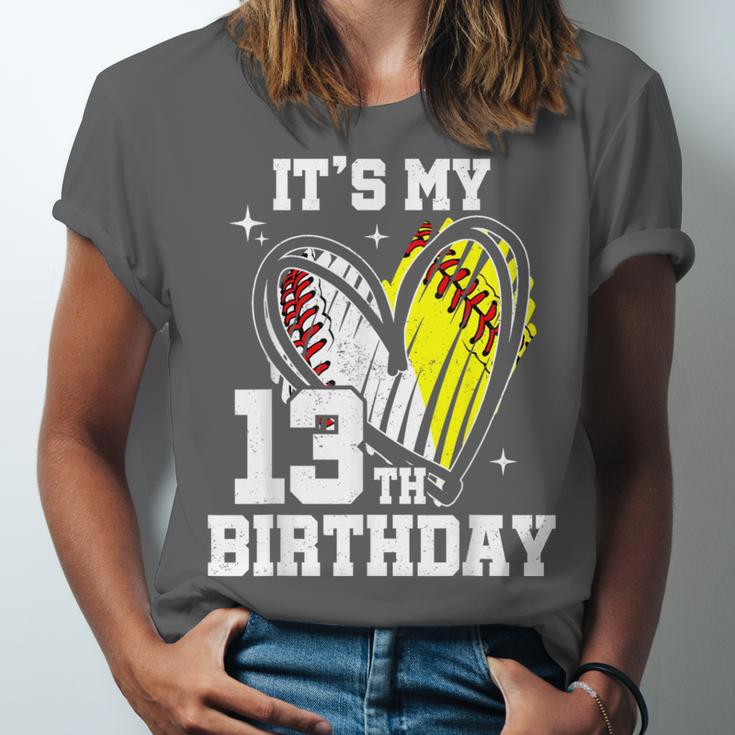 It's My 13th Birthday Baseball Softball Heart 13 Year Old Unisex Jersey T-Shirt It's My 13th Birthday Baseball Softball Heart 13 Year Old Unisex Jersey T-Shirt