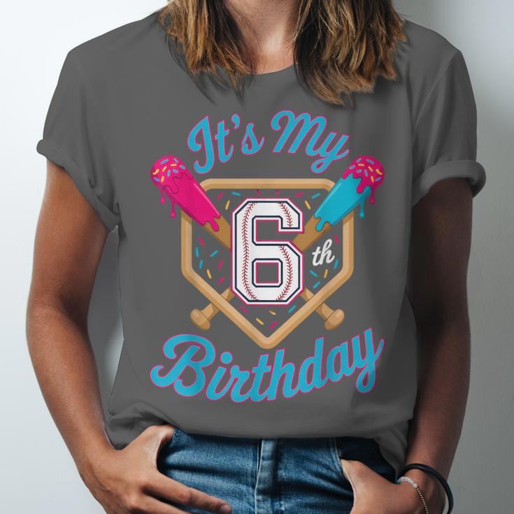It's My 6th Birthday Baseball Fan Fun Party Celebration Unisex Jersey T-Shirt It's My 6th Birthday Baseball Fan Fun Party Celebration Unisex Jersey T-Shirt