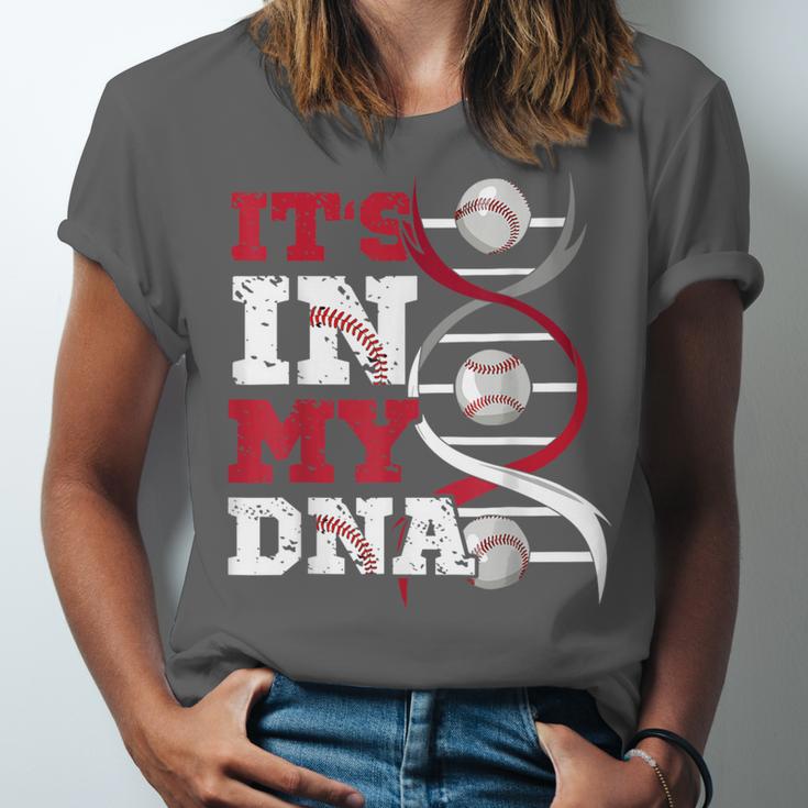 ITS In My DNA Baseball Sport Player Saying Baseball Fan Unisex Jersey T-Shirt ITS In My DNA Baseball Sport Player Saying Baseball Fan Unisex Jersey T-Shirt