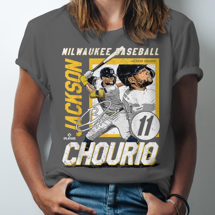Jackson Chourio Milwaukee MLB Baseball Player MLBJCH203M Unisex Jersey T-Shirt