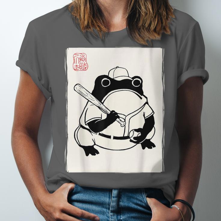 Japanese Grumpy Frog Baseball Player Baseball Unisex Jersey T-Shirt Japanese Grumpy Frog Baseball Player Baseball Unisex Jersey T-Shirt