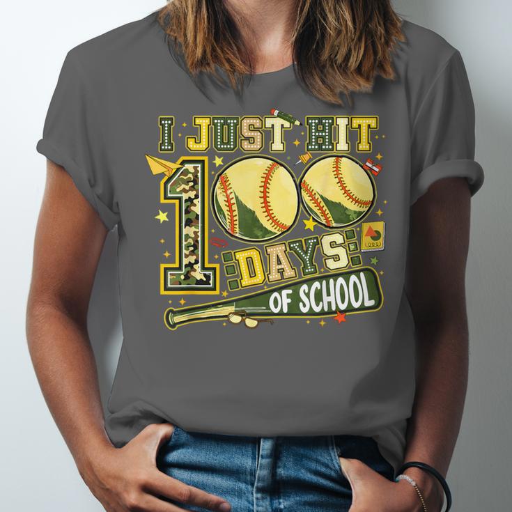 I Just Hit 100 Days Of School Baseball Teacher Boy Girl Kid Unisex Jersey T-Shirt