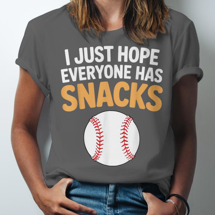 I Just Hope Everyone Has Snacks Baseball Game Day Fan Unisex Jersey T-Shirt I Just Hope Everyone Has Snacks Baseball Game Day Fan Unisex Jersey T-Shirt