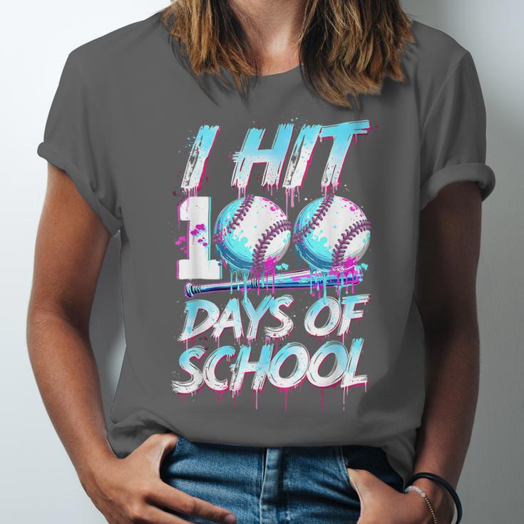 Kids 100 Days Of School 100th Day Baseball Ice Cream Drip Unisex Jersey T-Shirt Kids 100 Days Of School 100th Day Baseball Ice Cream Drip Unisex Jersey T-Shirt