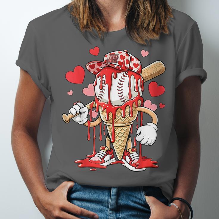 Kids Baseball Drip Ice Cream Apparel Kids Boys Valentine Unisex Jersey T-Shirt