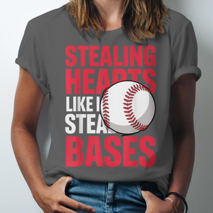 Kids Stealing Hearts Like I Steal Bases Cute Baseball Boys Unisex Jersey T-Shirt Kids Stealing Hearts Like I Steal Bases Cute Baseball Boys Unisex Jersey T-Shirt