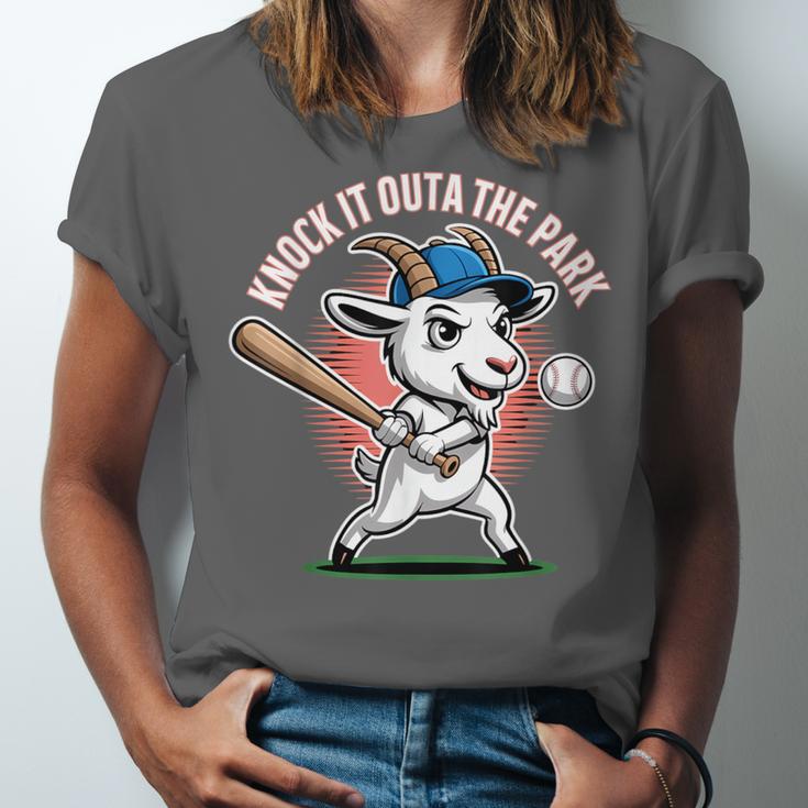 Knock It Outa The Park Baseball Goat Home Run Unisex Jersey T-Shirt Knock It Outa The Park Baseball Goat Home Run Unisex Jersey T-Shirt