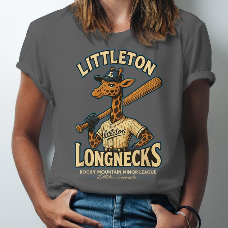 Littleton Longnecks Retro Minor League Baseball Unisex Jersey T-Shirt