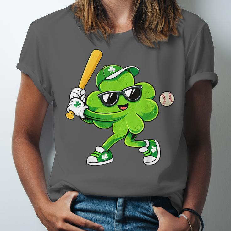 Lucky Shamrock Playing Baseball St Patrick's Kids Boys Unisex Jersey T-Shirt Lucky Shamrock Playing Baseball St Patrick's Kids Boys Unisex Jersey T-Shirt