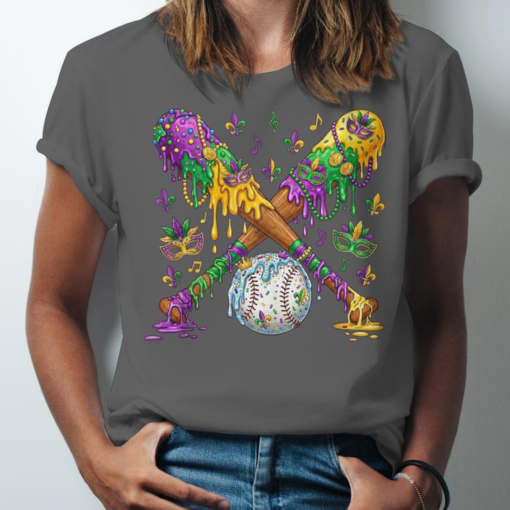 Mardi Gras Baseball Drip Shirt Cool Dripping Baseball Drip Unisex Jersey T-Shirt