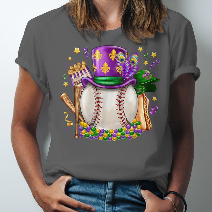 Mardi Gras Baseball Jester Hat Fleur De Lis Boys Girls Kids Unisex Jersey T-Shirt