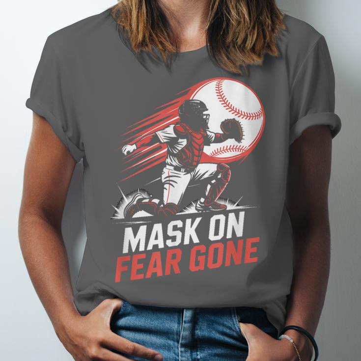 Mask On Fear Gone Baseball Catcher Softball Unisex Jersey T-Shirt Mask On Fear Gone Baseball Catcher Softball Unisex Jersey T-Shirt