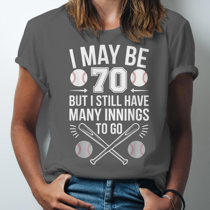 I May Be 70 Baseball Player 70th Birthday Party Unisex Jersey T-Shirt I May Be 70 Baseball Player 70th Birthday Party Unisex Jersey T-Shirt