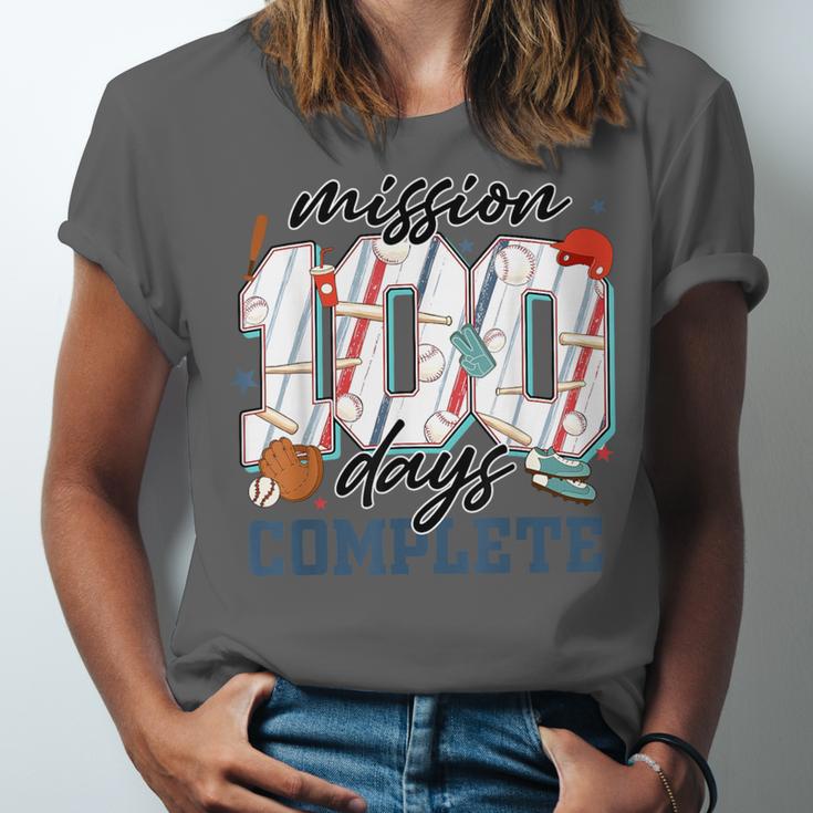 Mission 100 Days Complete Baseball 100th Day Of School Boys Unisex Jersey T-Shirt