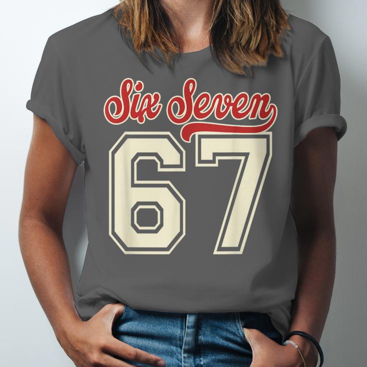 Number 67 Meme Six Seven Baseball Style Kids Boy Teen Unisex Jersey T-Shirt Number 67 Meme Six Seven Baseball Style Kids Boy Teen Unisex Jersey T-Shirt