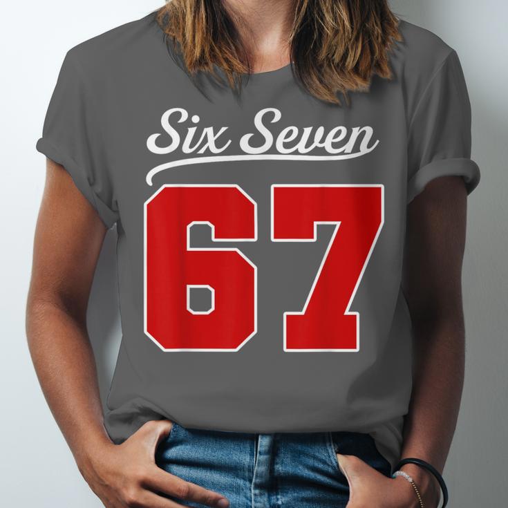Number 67 Numbered Six Seven Baseball Jersey Style Team 67 Unisex Jersey T-Shirt Number 67 Numbered Six Seven Baseball Jersey Style Team 67 Unisex Jersey T-Shirt