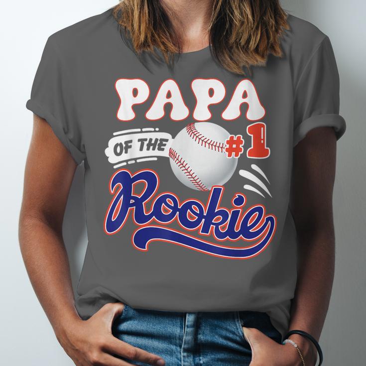 Papa Rookie Of Year 1st Birthday Baseball Theme Matching Unisex Jersey T-Shirt Papa Rookie Of Year 1st Birthday Baseball Theme Matching Unisex Jersey T-Shirt
