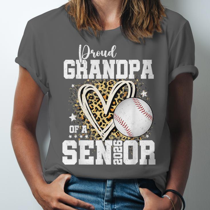 Proud Grandpa Of A 2026 Senior Baseball Graduation Leopard Unisex Jersey T-Shirt