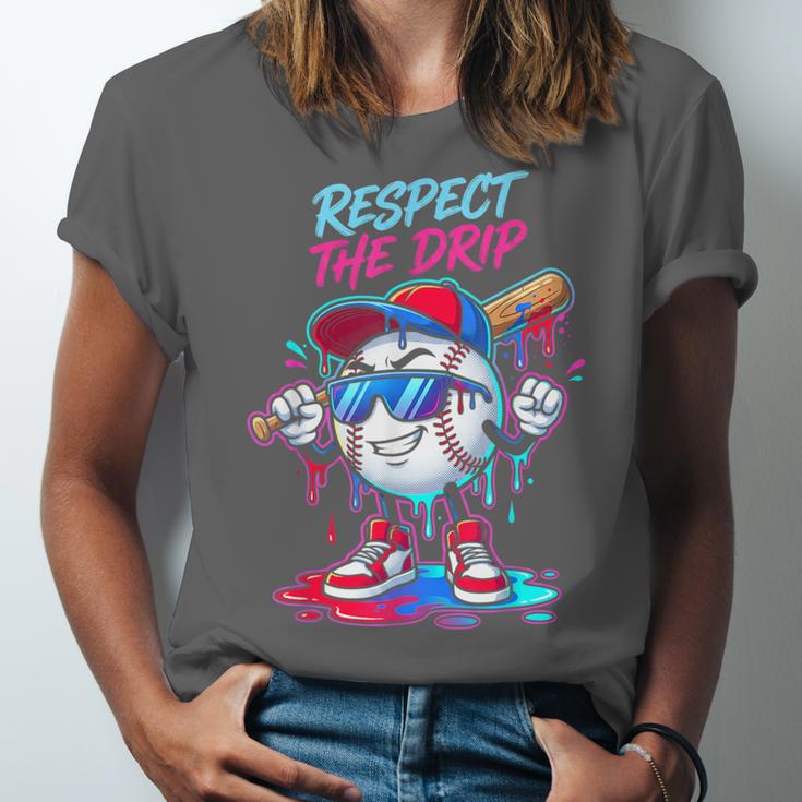 Respect The Drip Baseball Bat Sunglasses Mascot Unisex Jersey T-Shirt Respect The Drip Baseball Bat Sunglasses Mascot Unisex Jersey T-Shirt
