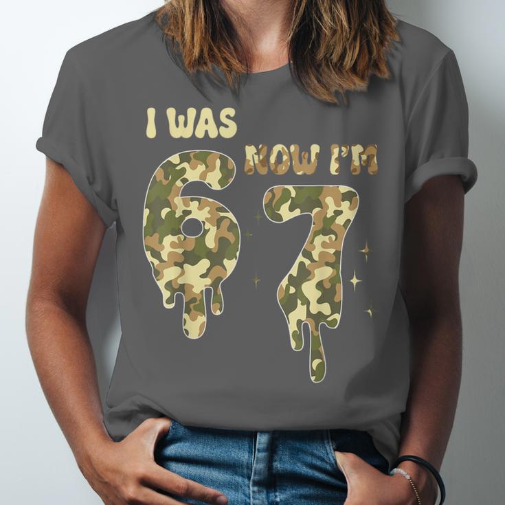 Retro I Was 6 Now I'm 7 Camo 67 Ice Cream Drip Baseball Unisex Jersey T-Shirt Retro I Was 6 Now I'm 7 Camo 67 Ice Cream Drip Baseball Unisex Jersey T-Shirt