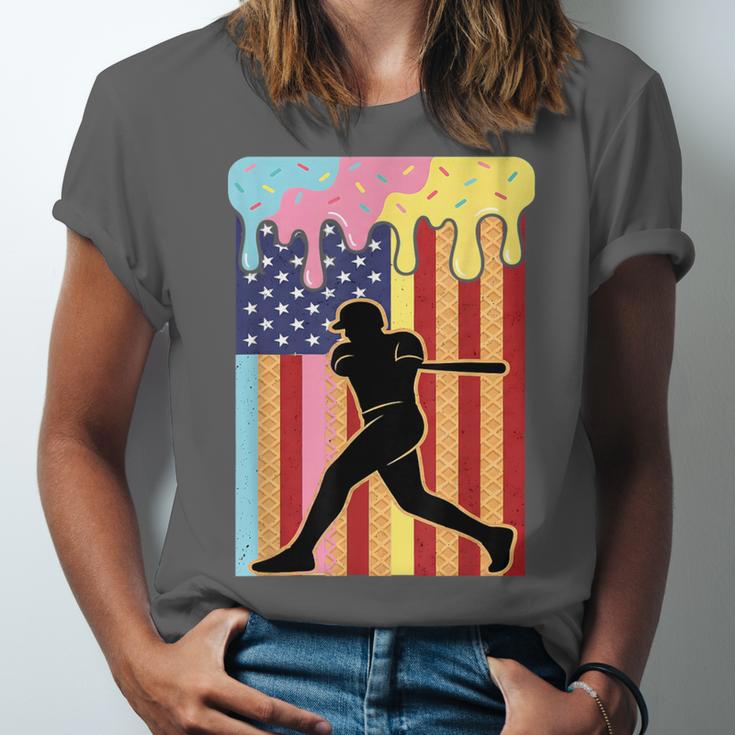Retro Baseball Drip Boys Ice Cream Patriotic American Flag Unisex Jersey T-Shirt Retro Baseball Drip Boys Ice Cream Patriotic American Flag Unisex Jersey T-Shirt