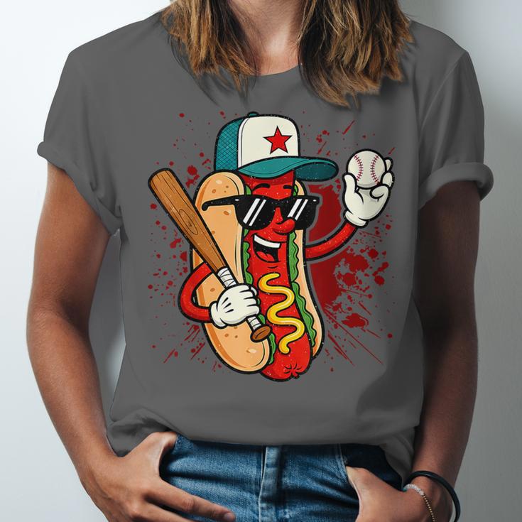 Retro Vintage Baseball Hot Dogs Unisex Jersey T-Shirt