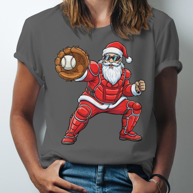 Santa Playing Baseball Baseball Lover Baseballer Xmas Unisex Jersey T-Shirt Santa Playing Baseball Baseball Lover Baseballer Xmas Unisex Jersey T-Shirt