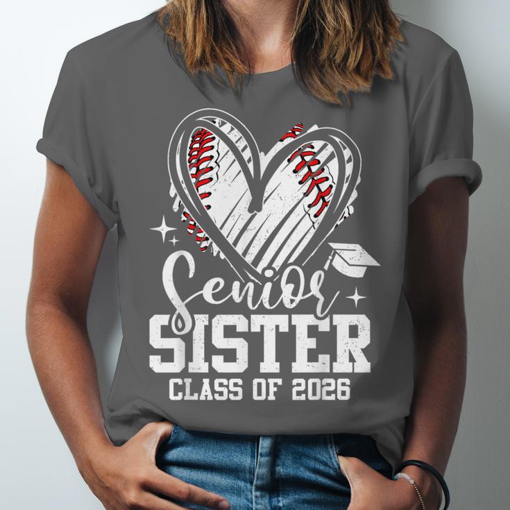 Senior Sister Class Of 2026 Baseball Graduation Heart Unisex Jersey T-Shirt