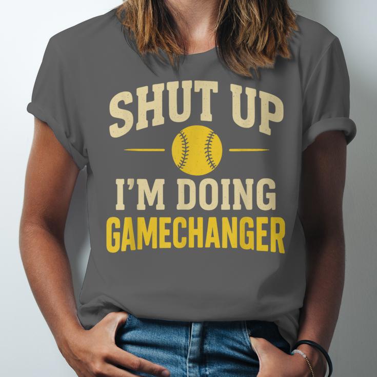 Shut Up I'm Doing Gamechanger Baseball Softball Cheer Unisex Jersey T-Shirt Shut Up I'm Doing Gamechanger Baseball Softball Cheer Unisex Jersey T-Shirt